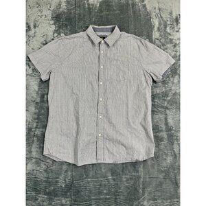 Lee Mens XL Regular Fit Striped Button-Up Shirt Short Sleeve